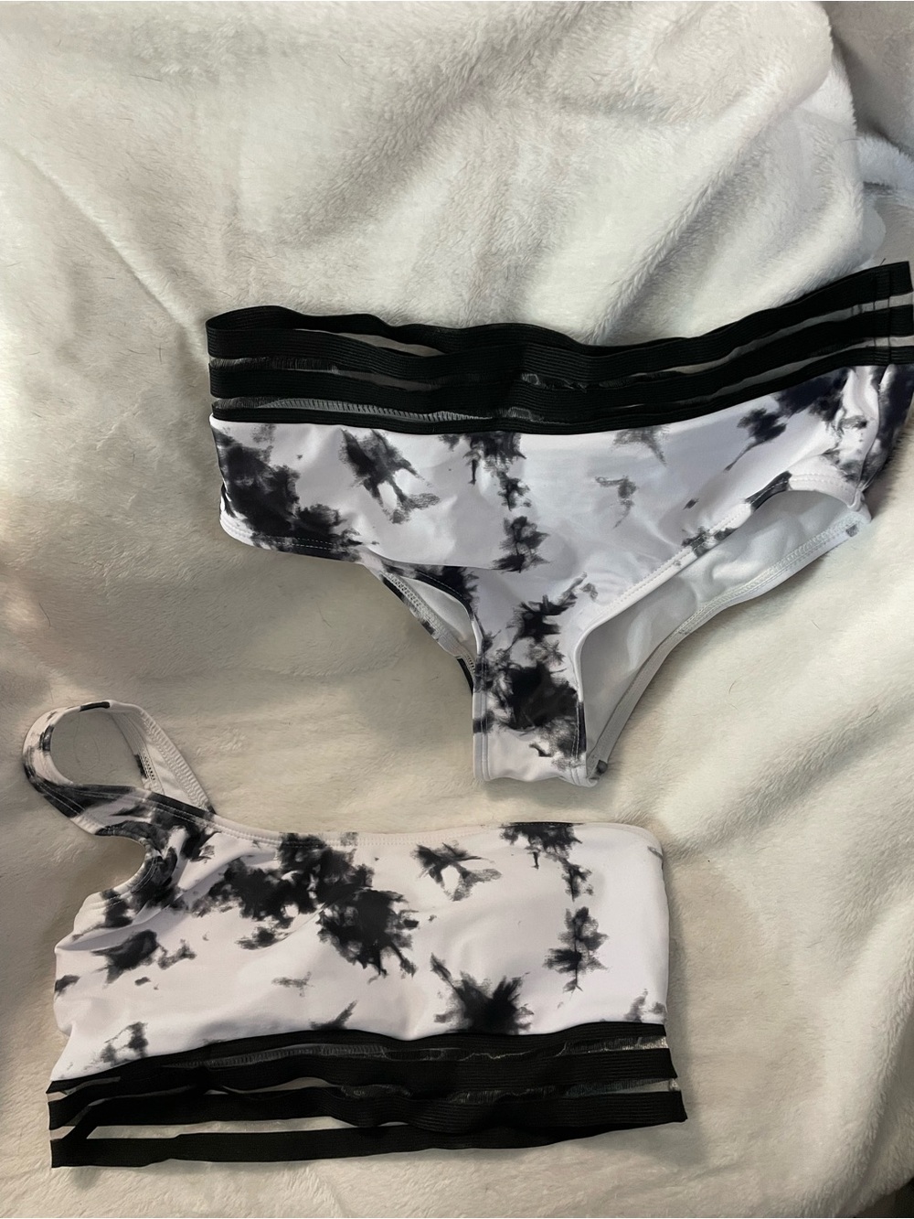 Tie-Dye Black & White Bralette and Brief Set